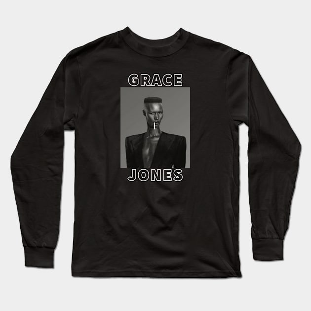 Grace Jones Long Sleeve T-Shirt by PlokadStories